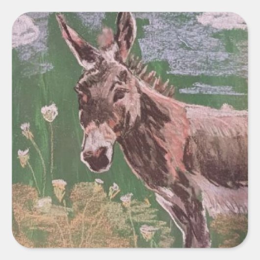ロバのペネロペ スクエアシール (正面)