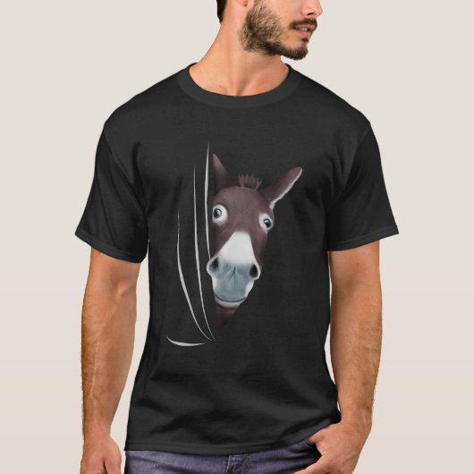 ロバの中から見る服装品ギフトドン Tシャツ (正面)