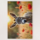 ロバの夏の調和農村風景アート ジグソーパズル (縦)