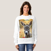 ロバの夏の調和農村風景アート スウェットシャツ (正面フル)