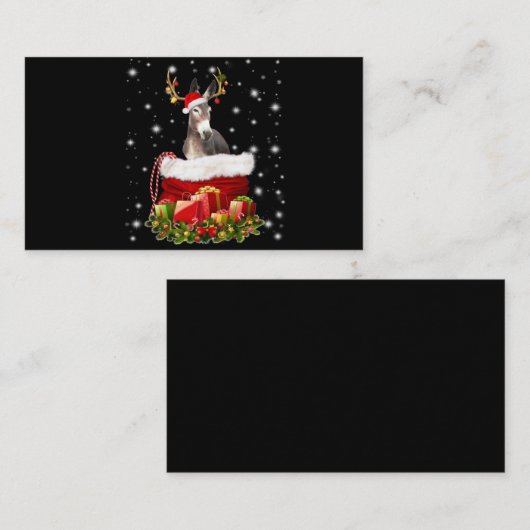 ロバの恋人への贈り物|ロバの楽しいクリスマス 名刺 (正面/裏面)