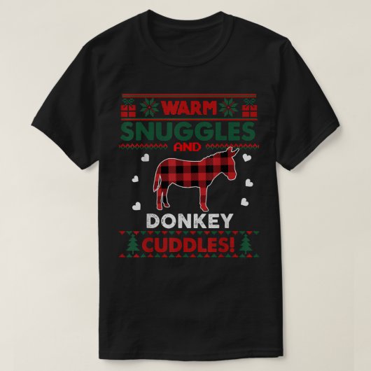 ロバの恋人クリスマスクリスマスロバのクリスマス醜い Tシャツ (デザイン正面)