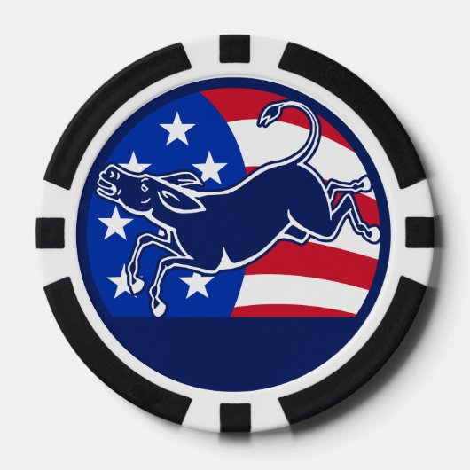 ロバの民主党旗 ポーカーチップ (正面)