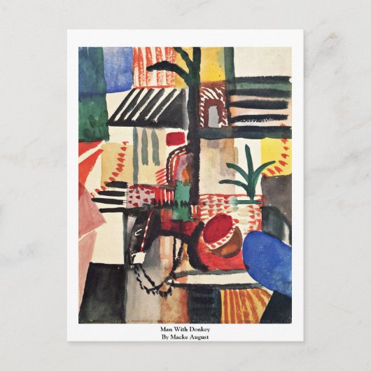 ロバの男威厳がある ポストカード (正面)