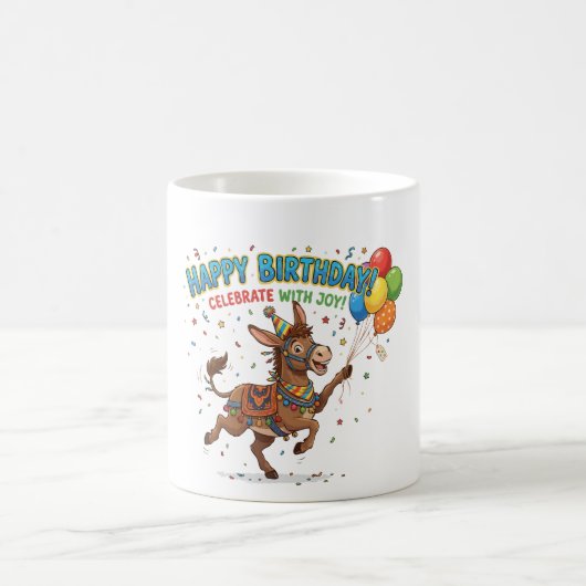 ロバの誕生日お祝い コーヒーマグカップ (中央)