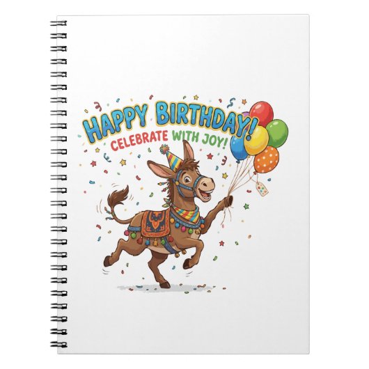 ロバの誕生日お祝い ノートブック (正面)