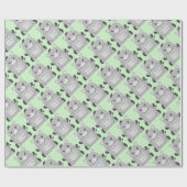 ロバの赤ちゃんシャワーグリーン ラッピングペーパー (フラット)