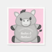 ロバの赤ちゃんシャワーピンク スタンダードカクテルナプキン (正面)