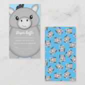 ロバの赤ちゃんシャワーブルー エンクロージャーカード (正面/裏面)