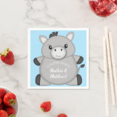 ロバの赤ちゃんシャワーブルー スタンダードカクテルナプキン (インサイチュ)