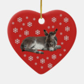 ロバの雪が赤く積もる セラミックオーナメント (裏面)