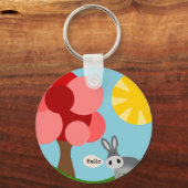 ロバの風景を描く キーホルダー (正面)