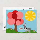 ロバの風景を描く ポストカード (正面/裏面)