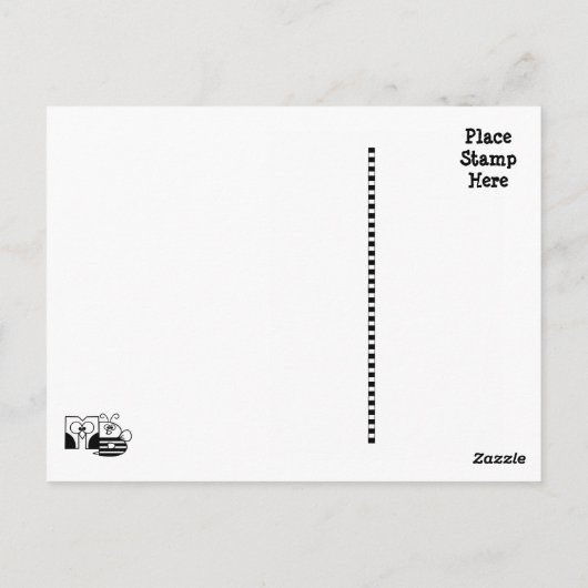 ロバの風景を描く ポストカード (裏面)