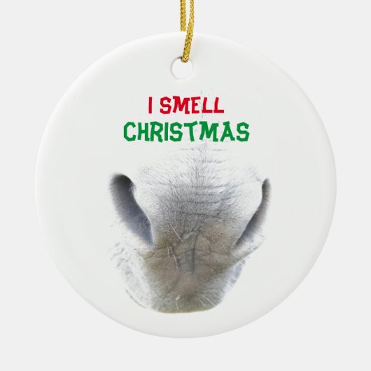 ロバの鼻を特徴とするクリスマスオーナメント セラミックオーナメント (正面)
