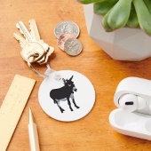 ロバはっきりしたーシルエットファーム動物 キーホルダー