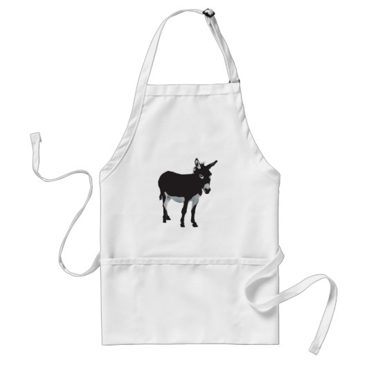 ロバはっきりしたーシルエットファーム動物 スタンダードエプロン (正面)