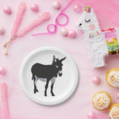 ロバはっきりしたーシルエットファーム動物 ペーパープレート (パーティー)