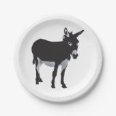 ロバはっきりしたーシルエットファーム動物 ペーパープレート (正面)