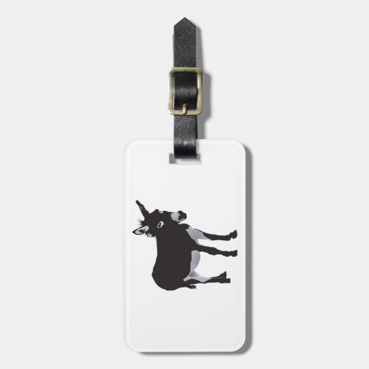 ロバはっきりしたーシルエットファーム動物 ラゲッジタグ (正面縦)