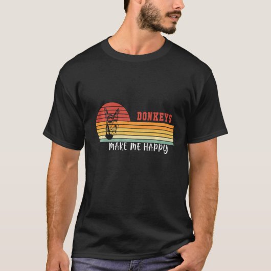 ロバは私を幸せなロバ Tシャツ (正面)