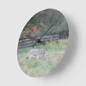 ロバは秋秋の野原。 ラウンド壁時計 (傾斜)
