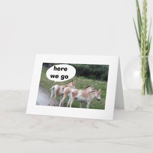 ロバは誕生日に遅れたくない カード (正面)