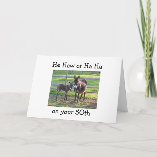 ロバは、ハウとかハハハ5番目の誕生日 カード (正面)