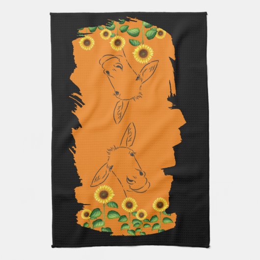 ロバひまわり キッチンタオル (縦)