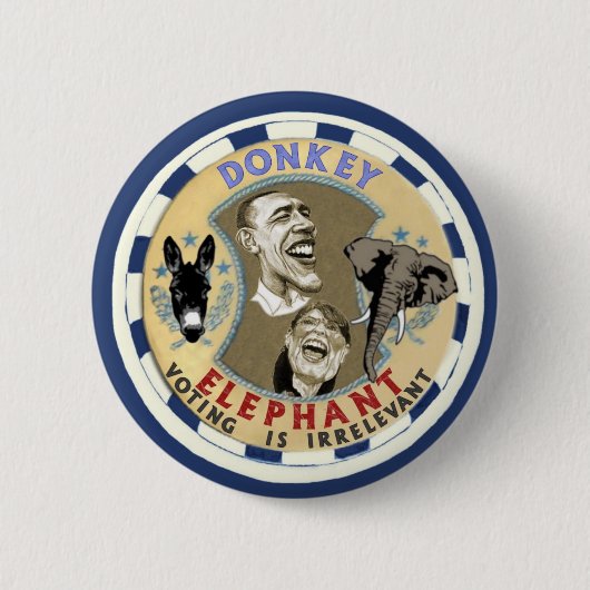 ロバまたはゾウ 缶バッジ (正面)