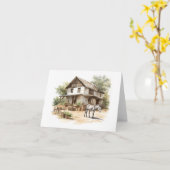 ロバまたは馬とオールドバーン カード (黄色い花)