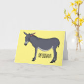 ロバイラストレーション カード (黄色い花)