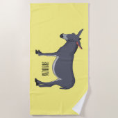 ロバイラストレーション ビーチタオル (正面)