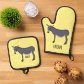 ロバイラストレーション 鍋つかみ&鍋敷きセット (トップダウン)