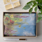 ロバカラフルー・ワイルドフラワーズオイル塗装デコップページ 薄葉紙 (ギフト)