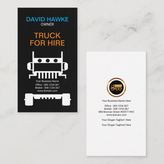 ロバストなセミトラック用木目カバートランスポータ 名刺 (正面/裏面)