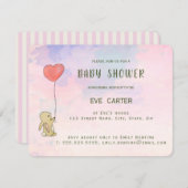 ロバニー – ハートバルーン 招待状 (正面/裏面)