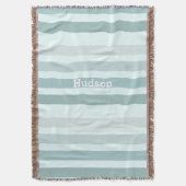 ロバパーソナライズされたンの卵ストライプの スローブランケット (正面縦)
