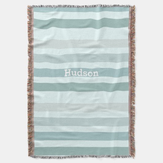 ロバパーソナライズされたンの卵ストライプの スローブランケット (正面縦)