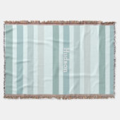ロバパーソナライズされたンの卵ストライプの スローブランケット (正面)