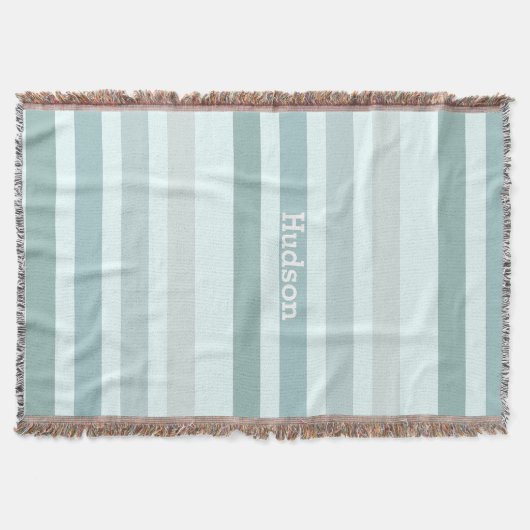 ロバパーソナライズされたンの卵ストライプの スローブランケット (正面)