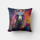 ロバファンキーーブルー眼鏡 クッション (正面)