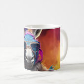 ロバファンキーーブルー眼鏡 コーヒーマグカップ (正面右)