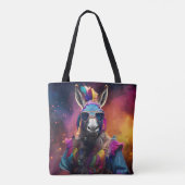 ロバファンキーーブルー眼鏡 トートバッグ (裏面)