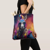 ロバファンキーーブルー眼鏡 トートバッグ (クローズアップ)