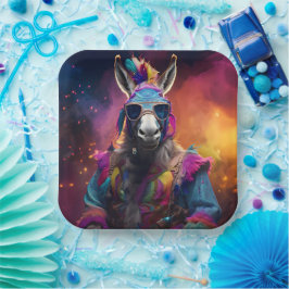 ロバファンキーーブルー眼鏡 ペーパープレート