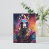 ロバファンキーーブルー眼鏡 ポストカード (スタンド正面)