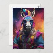 ロバファンキーーブルー眼鏡 ポストカード (正面/裏面)