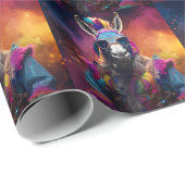 ロバファンキーーブルー眼鏡 ラッピングペーパー (ロールコーナー)