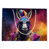 ロバファンキーーブルー眼鏡 ラージペーパーバッグ (裏面)